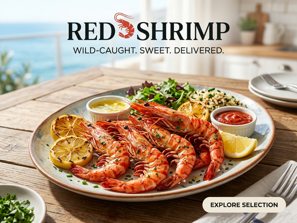 Crimson Scarlet Carabineros: Rare Deep-Sea Giant Prawn - Rich Liquid Gold