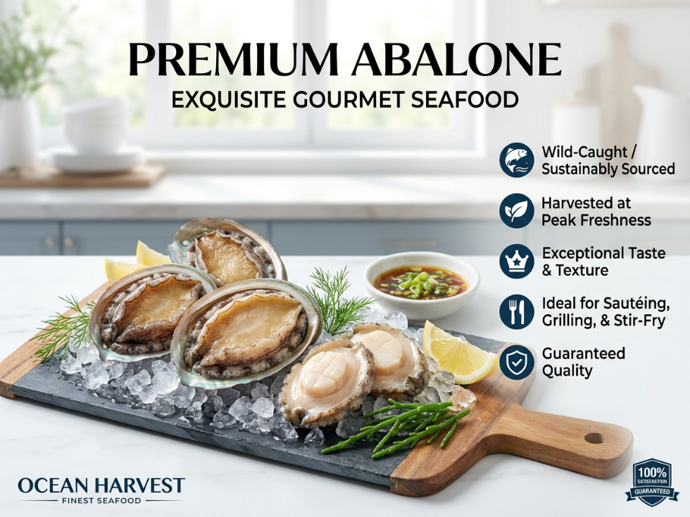 Wild Atlantic Jade Abalone: Fully Shucked & Tender Cut - Steakhouse Quality