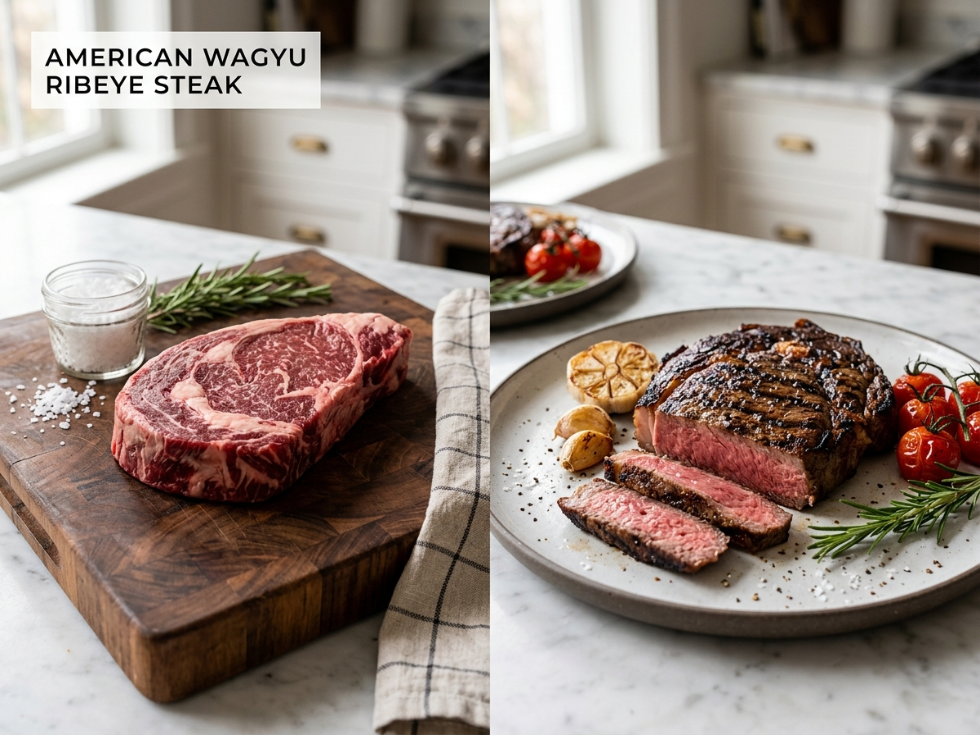 Prime Ribeye Steak: Sous-Vide Pre-Cooked - Foolproof Perfect 5-Min Sear