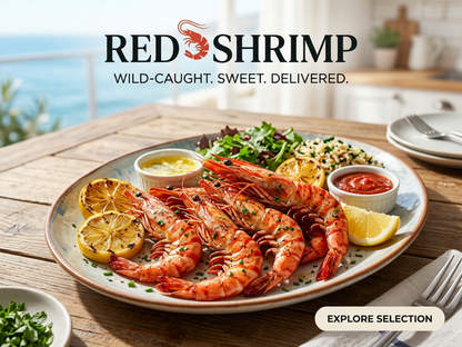 Crimson Scarlet Carabineros: Rare Deep-Sea Giant Prawn - Rich Liquid Gold